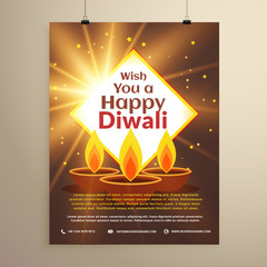 awesome happy diwali festival invitation flyer template with thr