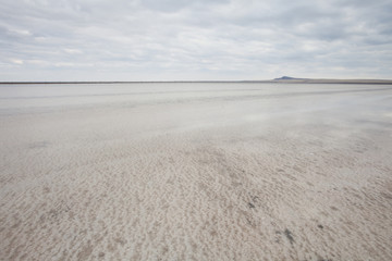 Saline (salt lake) Baskunchak landscape.