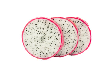 Pitaya or Dragon Fruit isolated against white background..