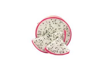 Pitaya or Dragon Fruit isolated against white background..