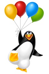Naklejka premium pinguino palloncini