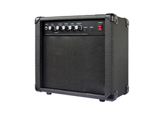 Small guitar amplifier isolated on white background