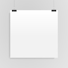 Paper Square Banner Vector. Mock Up.