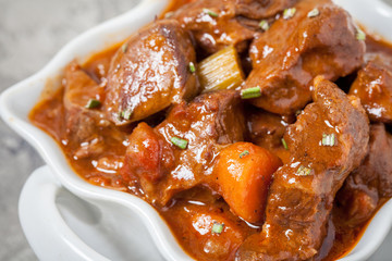 Beef stew with rosemary and vegetables