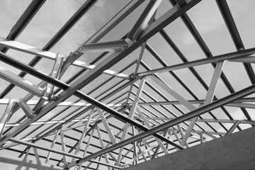 Fototapeta na wymiar Structure of steel roof.