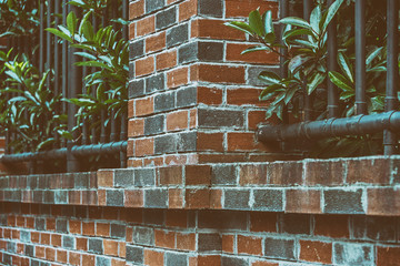 brick wall of vintage architecture in city of China.