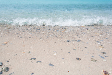 Wave of the sea on the sand beach