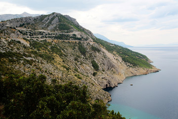 Beautiful mountain ranges along sea