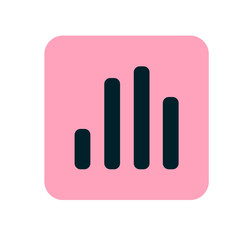 Vector Illustration of a Music Equalizer. Music Volume Equalizer icon flat. Player icon. Voice icon. Pink icon