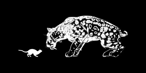 Cat Challenging a Sabretooth