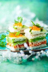 Festive striped sandwiches