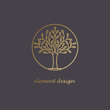 Decorative tree icon to create a logo.