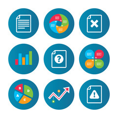 File attention icons. Exclamation signs.