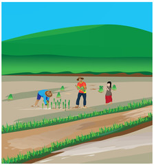 Obraz na płótnie Canvas lifestyle of farmer vector design