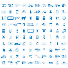 set of milk icons