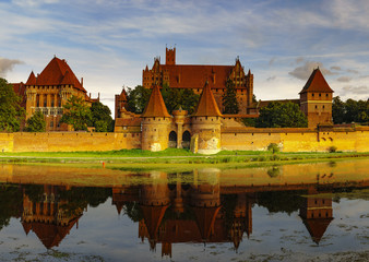 Naklejka na ściany i meble Teutonic Castle in Malbork (Marienburg) in Pomerania (Poland)