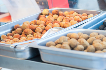 Fried olive ascolane . Typical regional dish