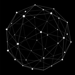 Abstract connection web sphere with spot and lines 3D rendering © sdecoret