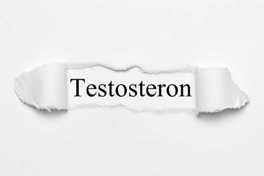 Testosteron on white torn paper