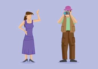 Lady Model Posing for Photographer in Photo Shoot