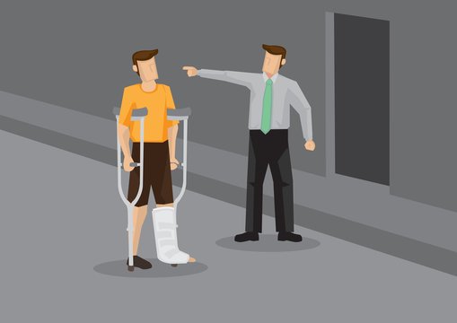 Discrimination Against Injured Employee Conceptual Vector Illust