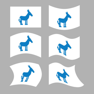 Donkey Flag. Democrat National flag of presidential election in
