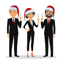 Business people congratulate on Christmas holidays