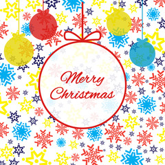 Bright colorful background with snowflakes