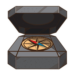 Compass. The illustration on the theme of travel and hiking.
