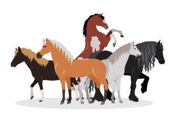 Horse Conceptual Flat Style Vector Web Banner