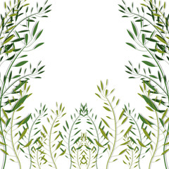 green tropical exotic natural leaves over white background. vector illustration