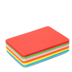 Colorful paper notes set on white background