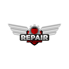 Repair auto service logo emblem badge