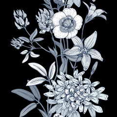 Seamless vector floral pattern. © marinavorona