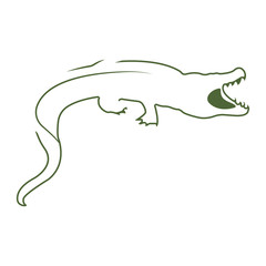 Obraz premium Vector logo crocodile. Brand color silhouette icon.