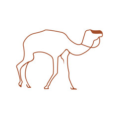 Vector logo camel. Brand color silhouette icon.