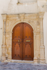 Rethymno, Greece. July  26. 2016: Medieval archway portal.