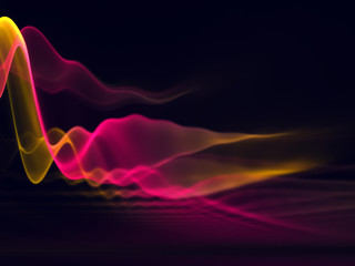 Beautiful background with pink and yellow waves