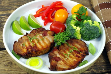grilled two pork chop
