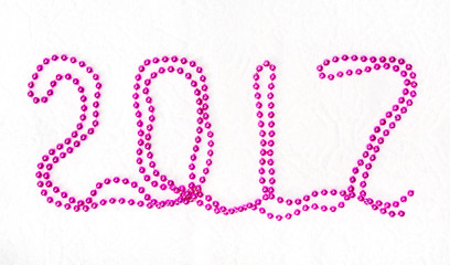 2017 new year written using beads