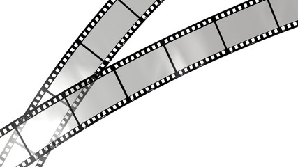 movie filmstrips isolated on white