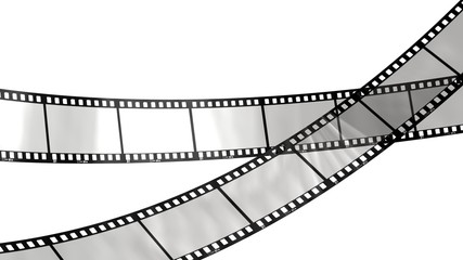 movie filmstrips isolated on white