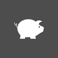 Icono de cerdo sobre un fondo oscuro