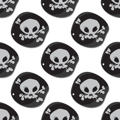 Seamless pattern for design surface Black Label pirate symbol.