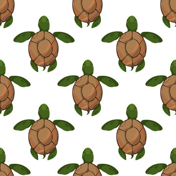 Seamless pattern for design surface Sea turtles.