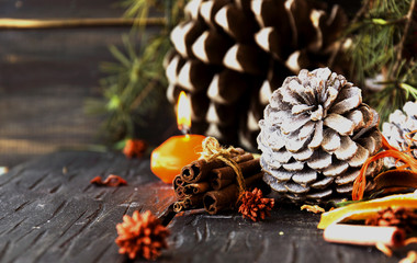 Christmas decoration with fir branches