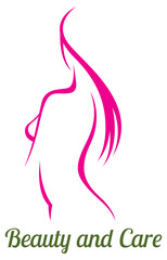 Stylized vector image of a female body beautiful blank for a bea