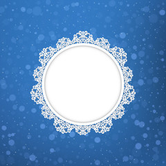 Christmas round frame. Winter background. Vector illustration
