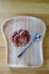 Banoffee on the hard wood table