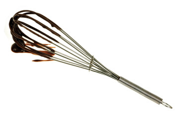 Fouet de cuisine avec de la crème au chocolat 